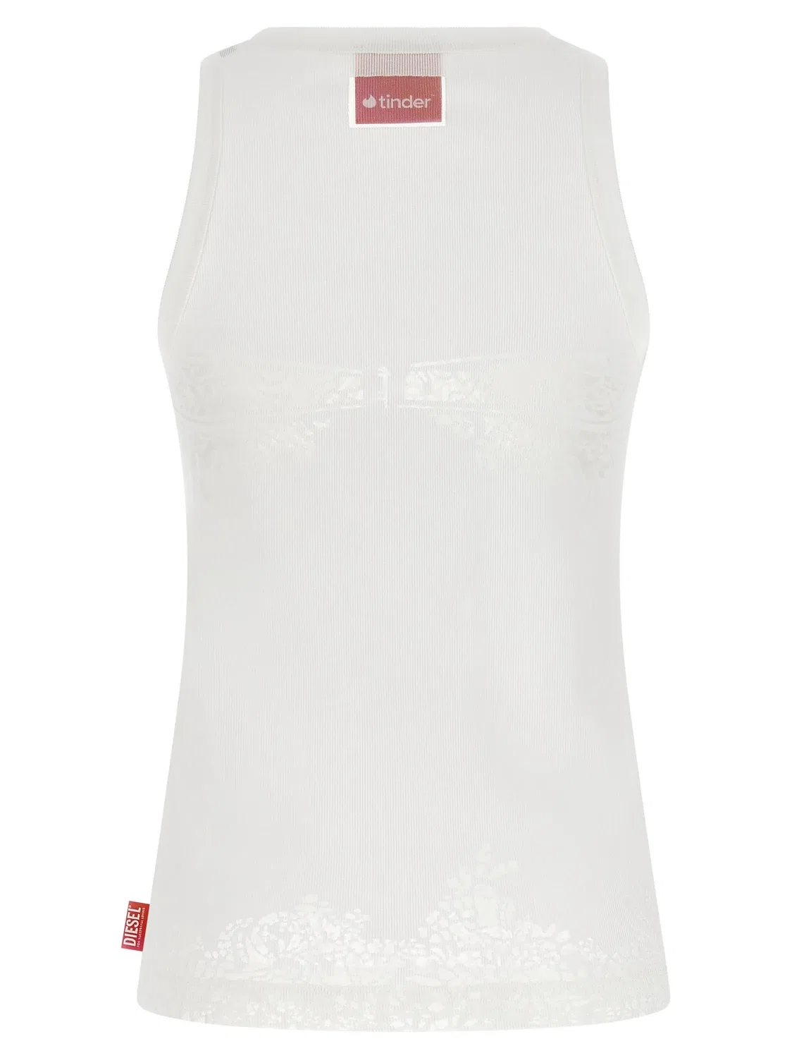 Майка Diesel x Tinder 'Pr-T-Anki-Lace-R', белый — фото 2