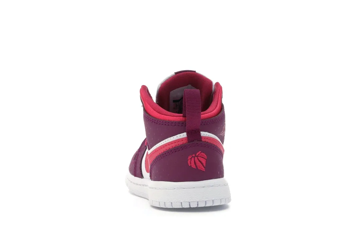 Детские кроссовки Lifestyle Jordan 1 Mid Jordan, True Berry/Rush Pink-White — фото 4