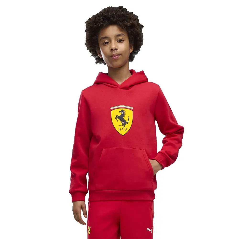 Детское худи для мальчиков без застежки-молнии Puma Ferrari Colored Shield, Red