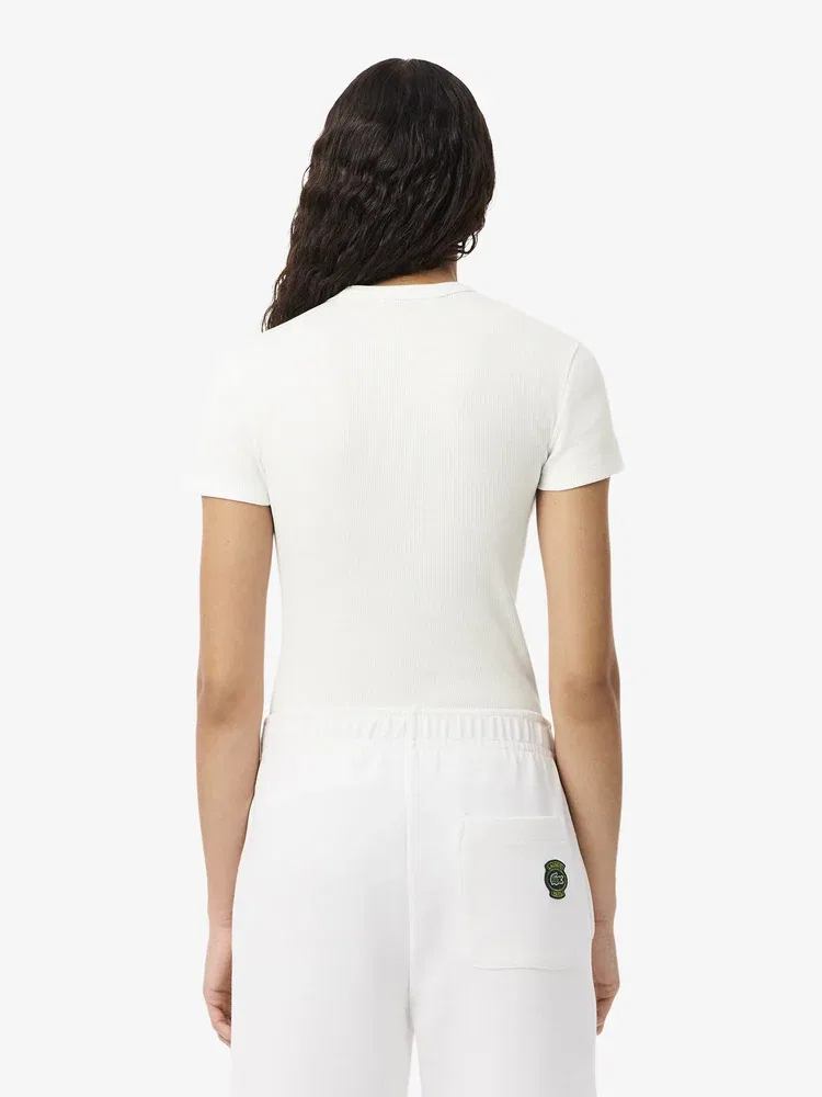 Футболка LACOSTE Slim Fit White — фото 3