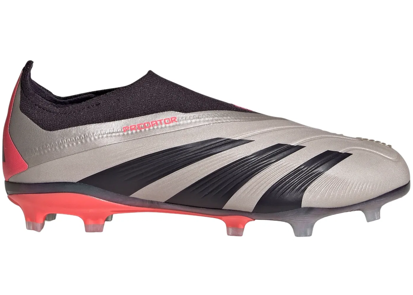 Детские бутсы с шнуровкой Predator Elite Laceless Adidas, Platinum Metallic Aurora Black Carbon