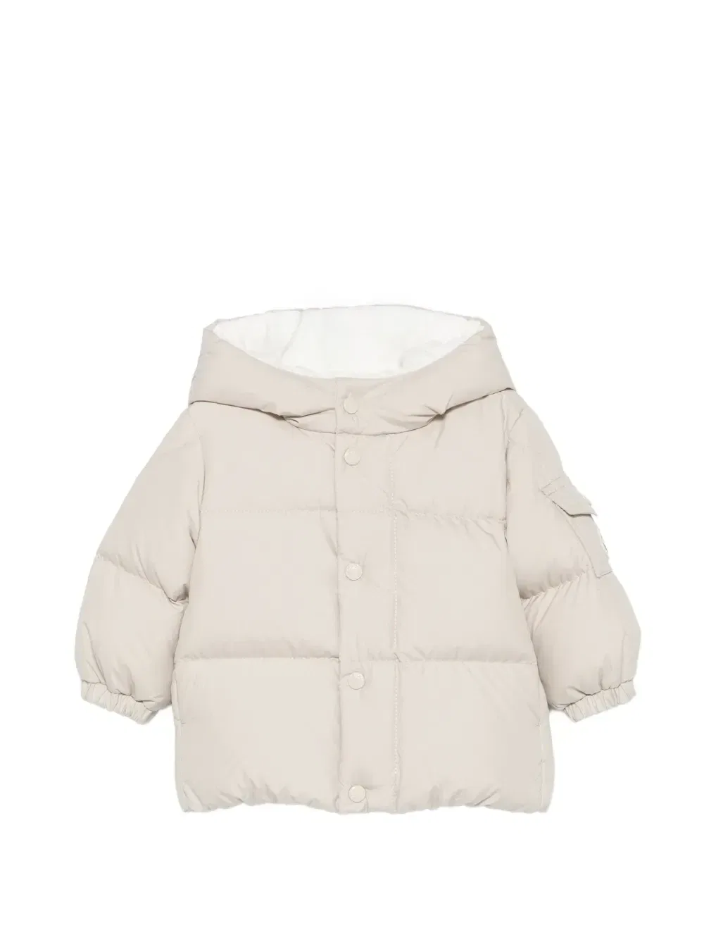 Стеганая куртка с капюшоном Moncler Enfant, бежевый