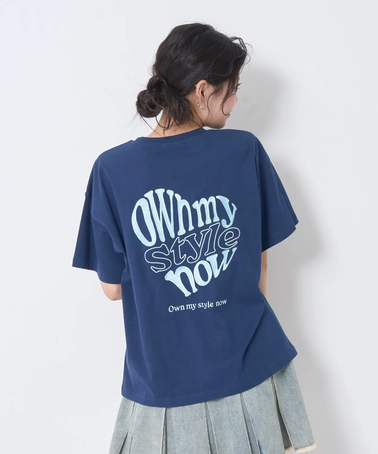 Детская футболка с принтом Back Heart Logo LOVETOXIC, Navy