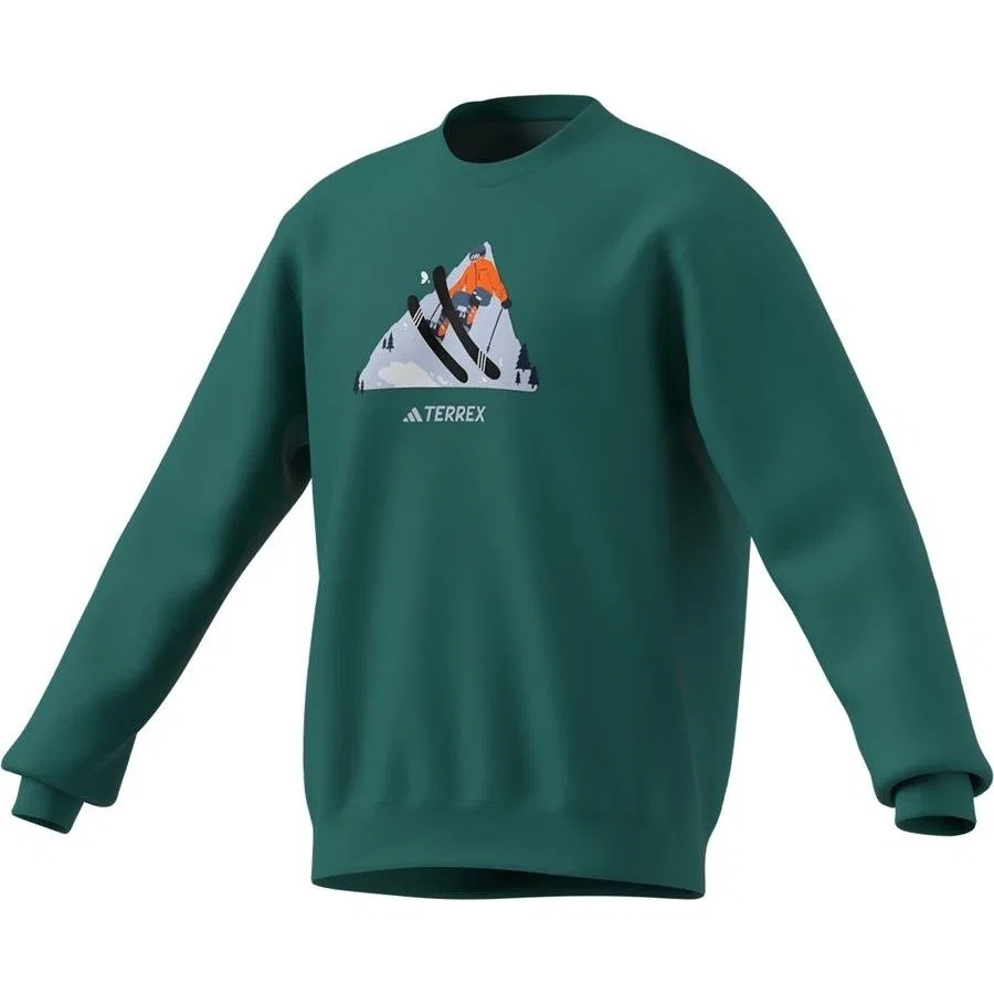 Мужской свитшот с принтом Snow Crew adidas, Зеленый