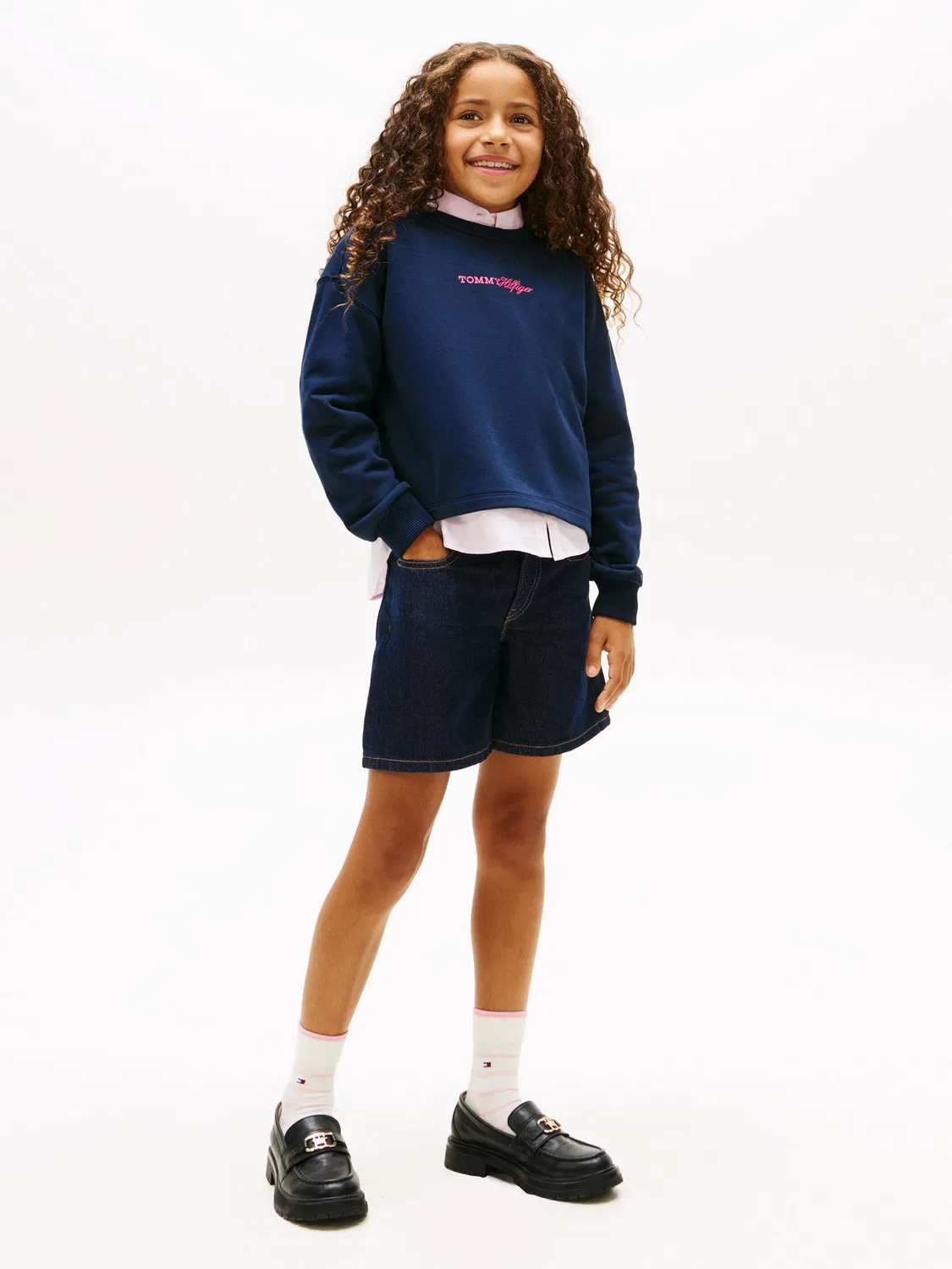 Свитшот с блестящим логотипом Tommy Hilfiger, синий — фото 2