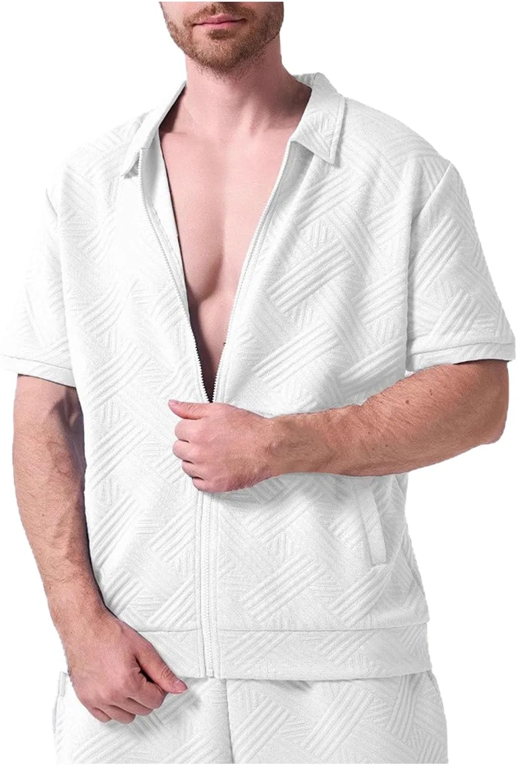 Мужская футболка с воротником Pelang, White