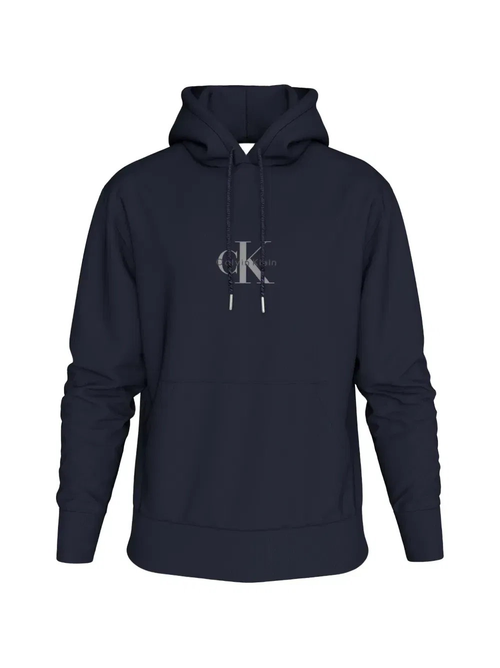 Худи с принтом логипа и кулиской Calvin Klein, синий