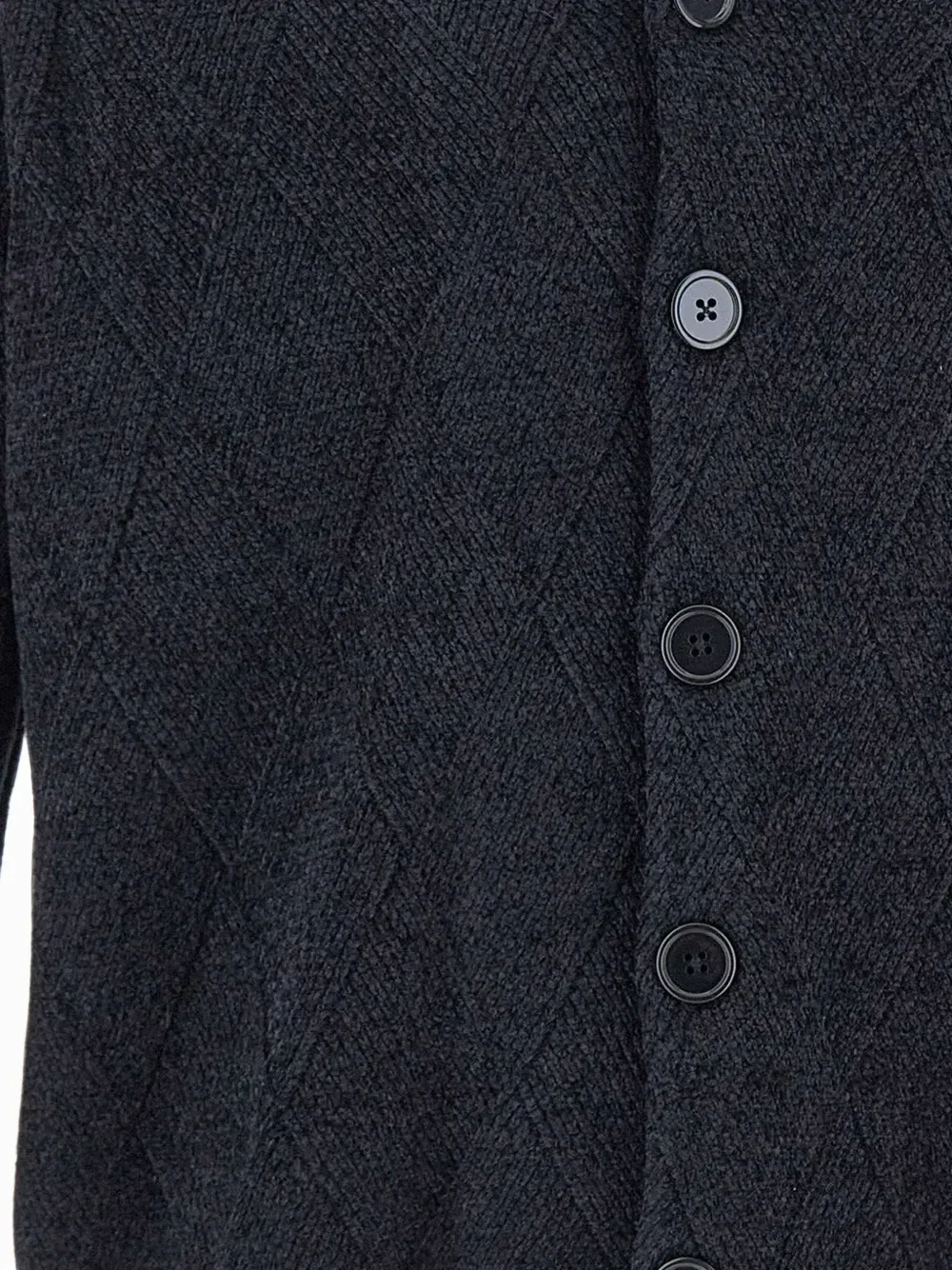 Кардиган из смесовой шерсти с рубчиком EMPORIO ARMANI, синий — фото 4