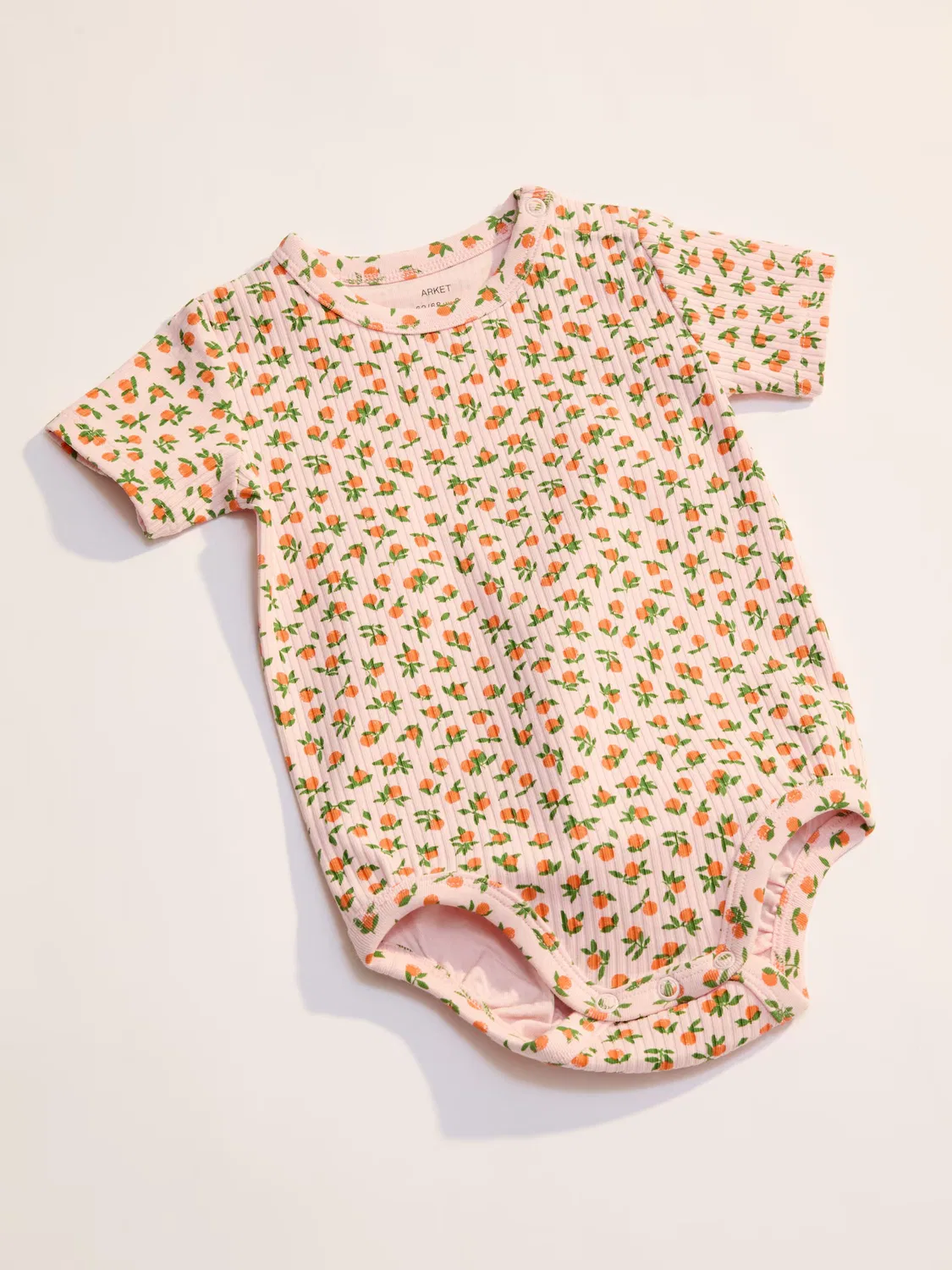 Хлопковый боди с короткими рукавами Arket, Rosa/Orangen