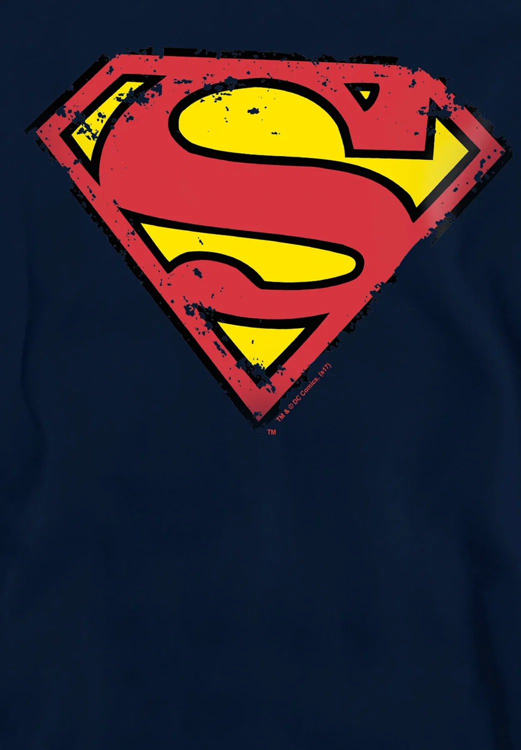 Худи унисекс с изображением щита Супермена в стиле «потертый» Dc Comics - Superman, Dark Blue — фото 3