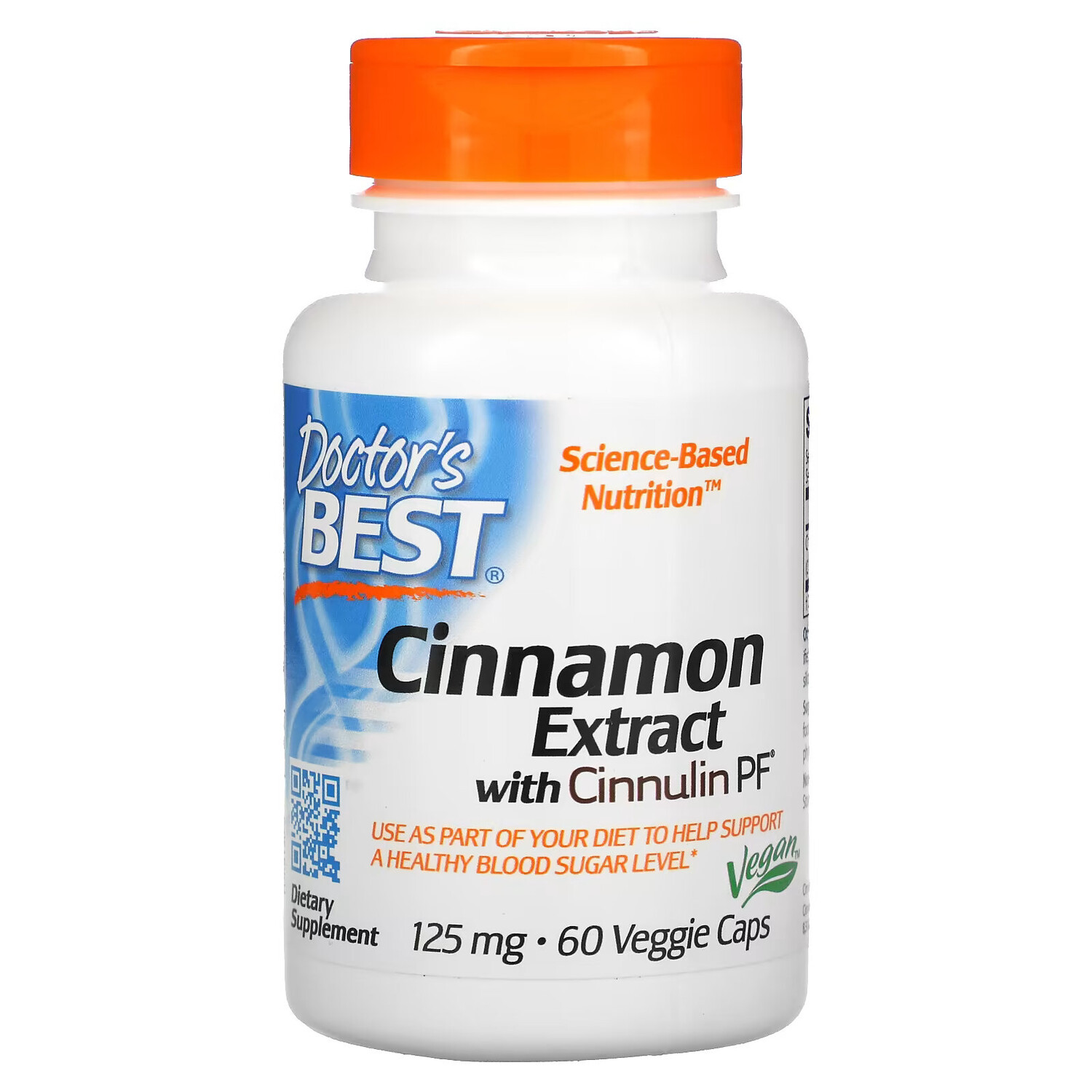 

Doctor's Best, экстракт корицы с Cinnulin PF, 125 мг, 60 вегетарианских капсул
