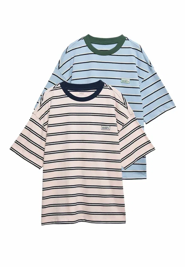 Комплект из 2 футболок с принтом Print T-shirt Marks & Spencer, pink mix, розовый — фото 2