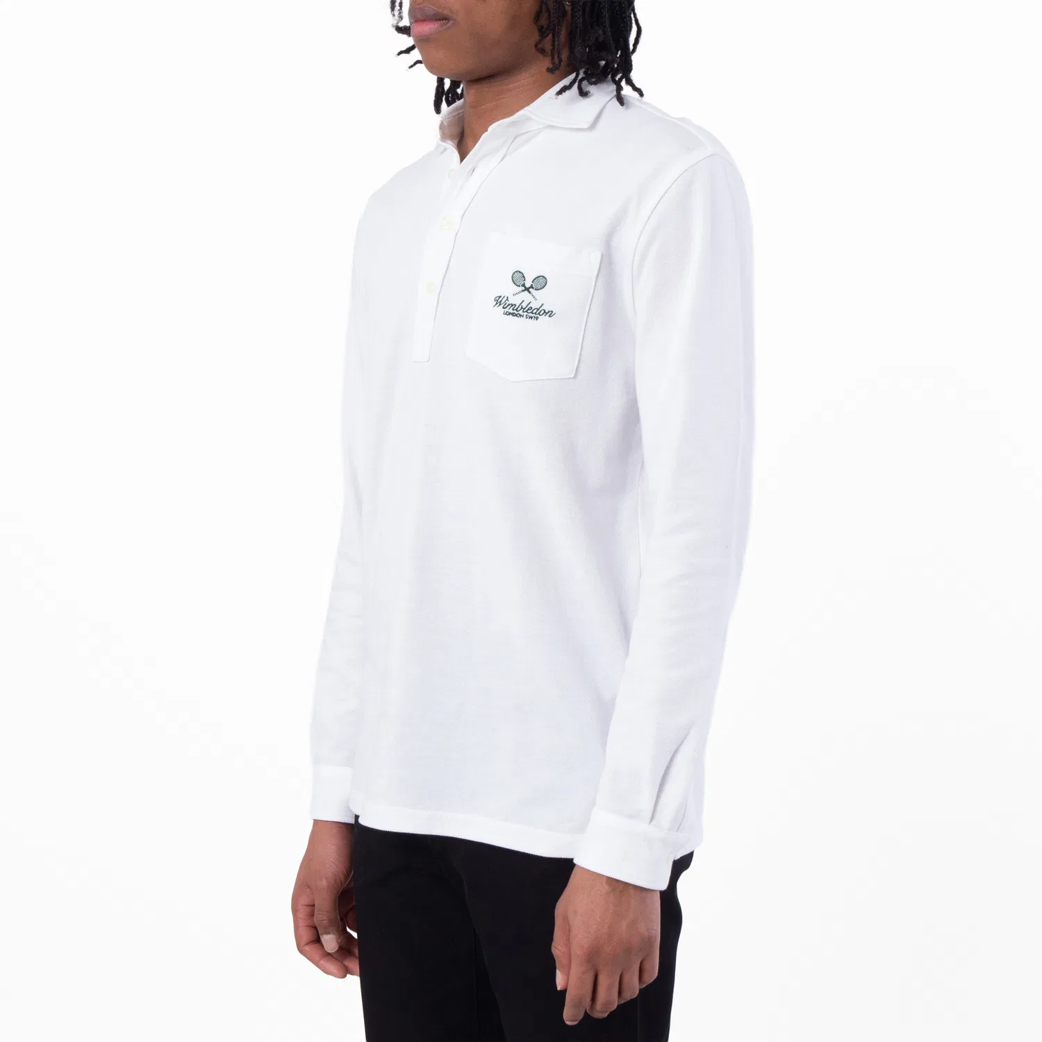 Поло с длинным рукавом Wimbledon Classic Fit Mesh Polo Shirt Polo Ralph Lauren, White — фото 2
