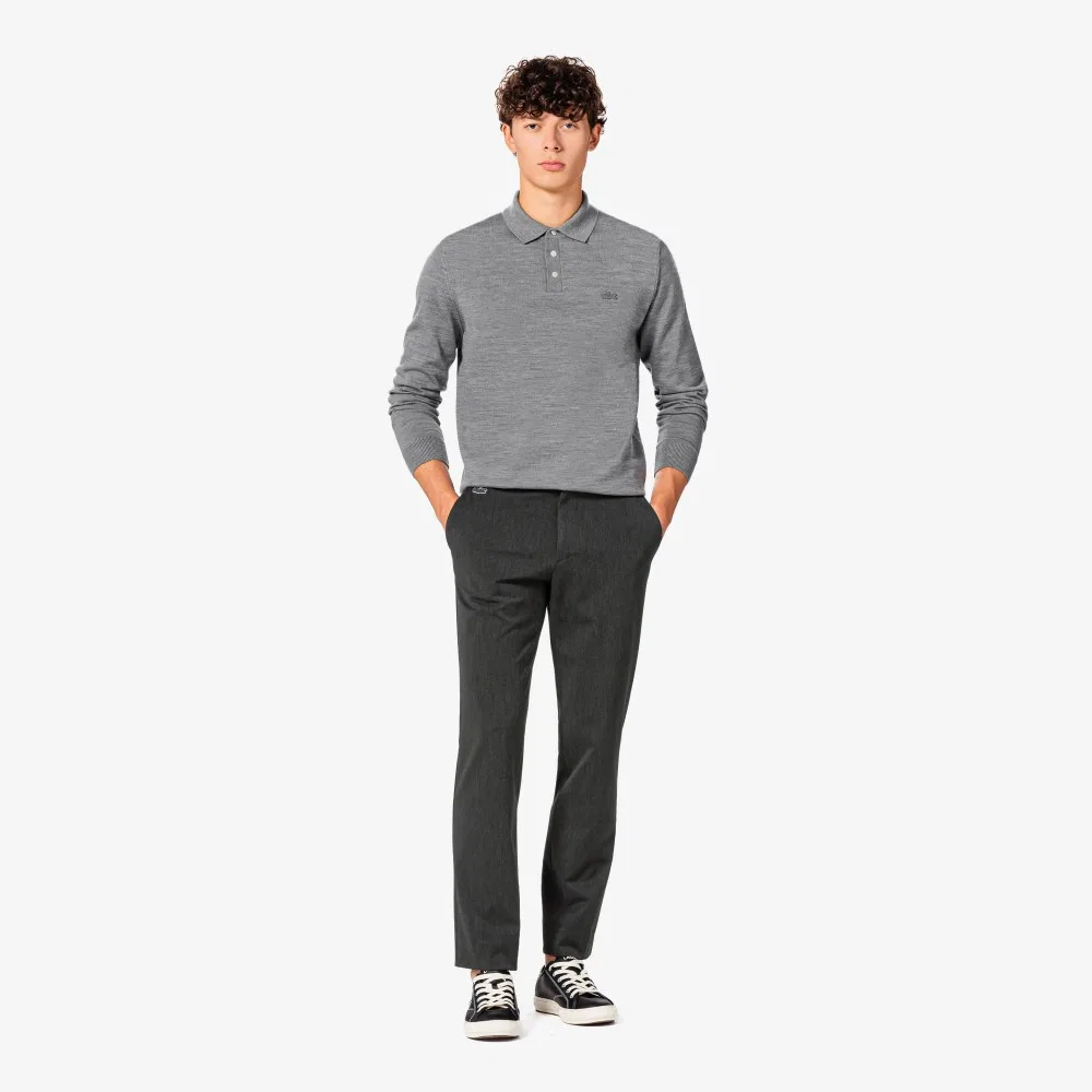 Мужские серые брюки из имитации шерсти от Lacoste