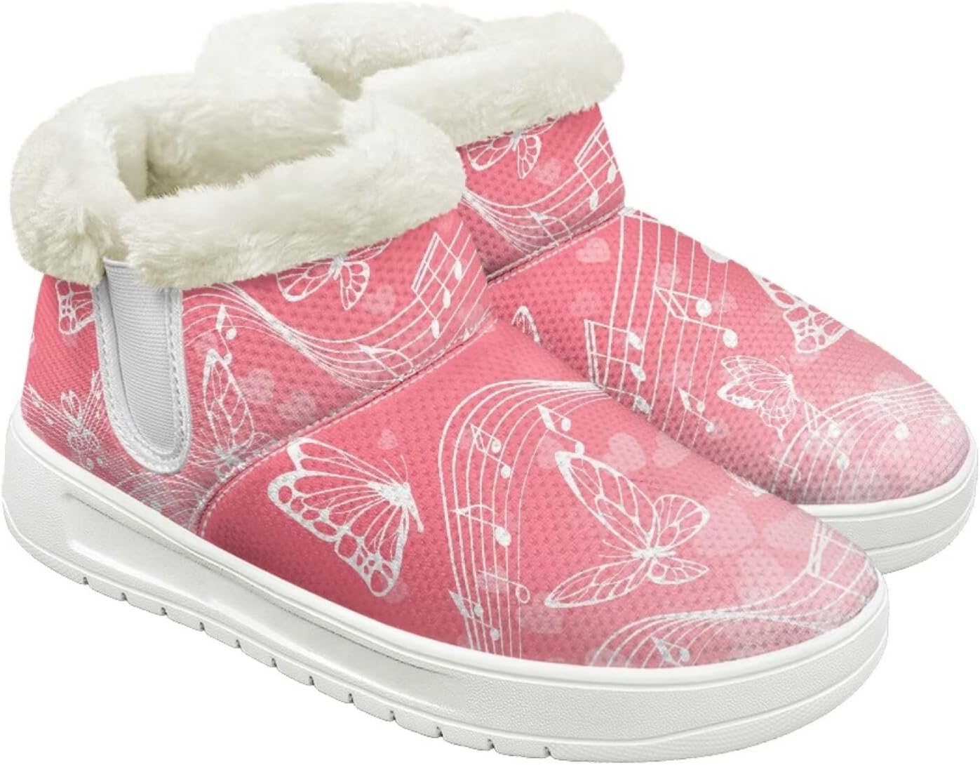 

Зимние ботинки для женщин и мужчин, слипоны, снежные туфли, для походов и путешествий, для ходьбы, с нескользящей резиновой подошвой, модный подарок Cugasmaru, розовый