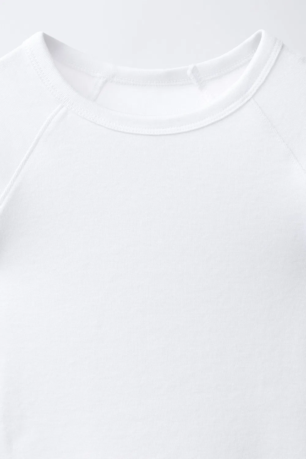 Однотонная футболка из хлопка и модала. ZARA, White — фото 3