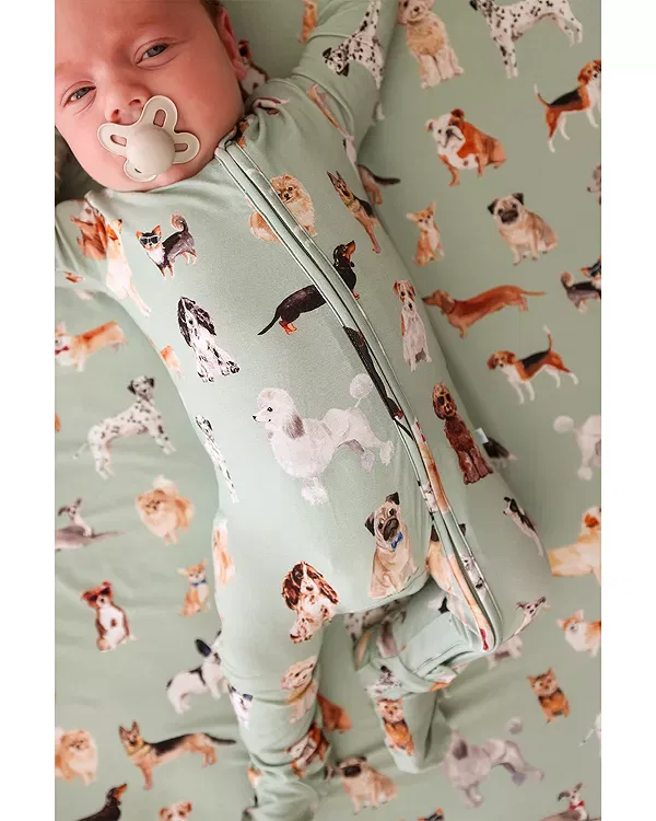 Детский комбинезон-слип с принтом Posh Puppies Posh Peanut, зеленый — фото 4