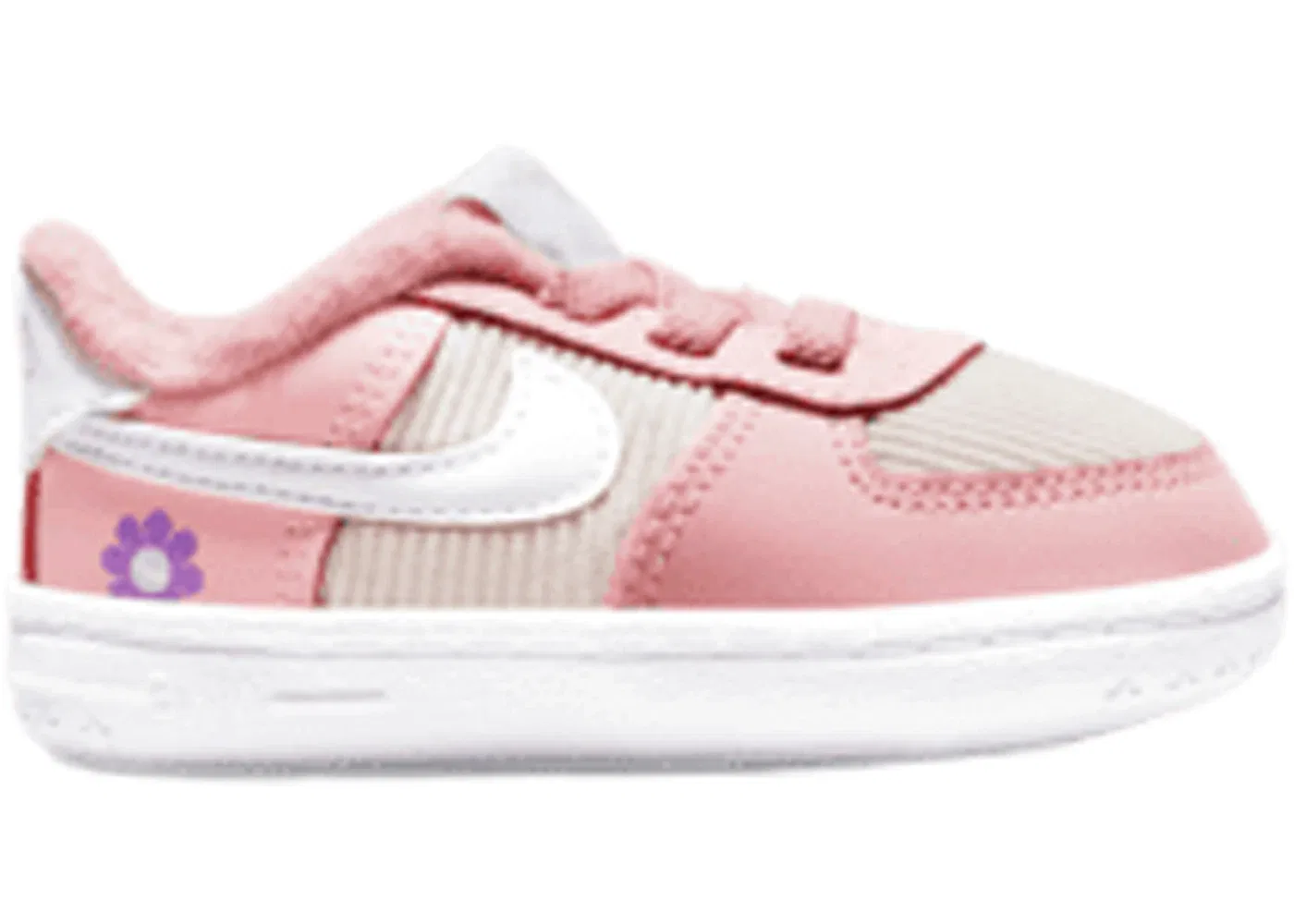 Детские кроссовки для мальчиков с принтом Nike Air Force 1 SE Crib Nike, Pink Glaze/White/Purple Dawn
