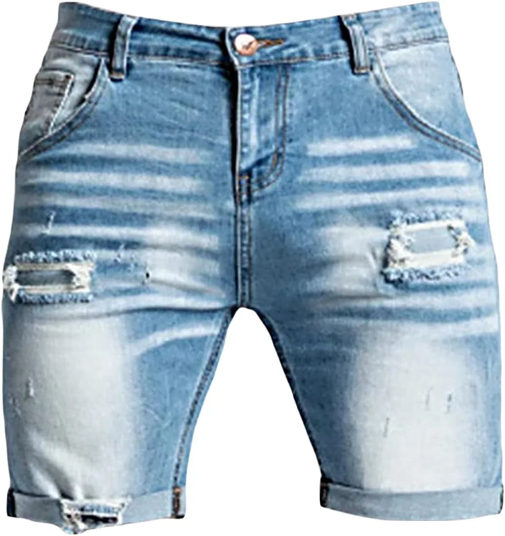 Рваные джинсовые шорты, Slim Fit, Lightblue Generic