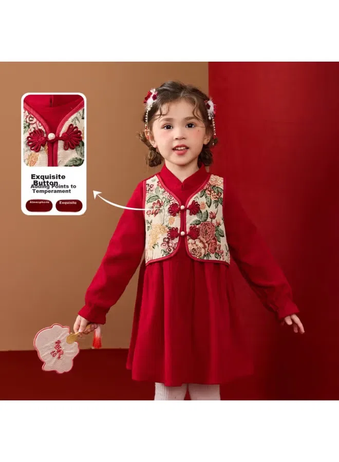 Платье-ципао с длинным рукавом новогоднее Ask Junior — фото 2