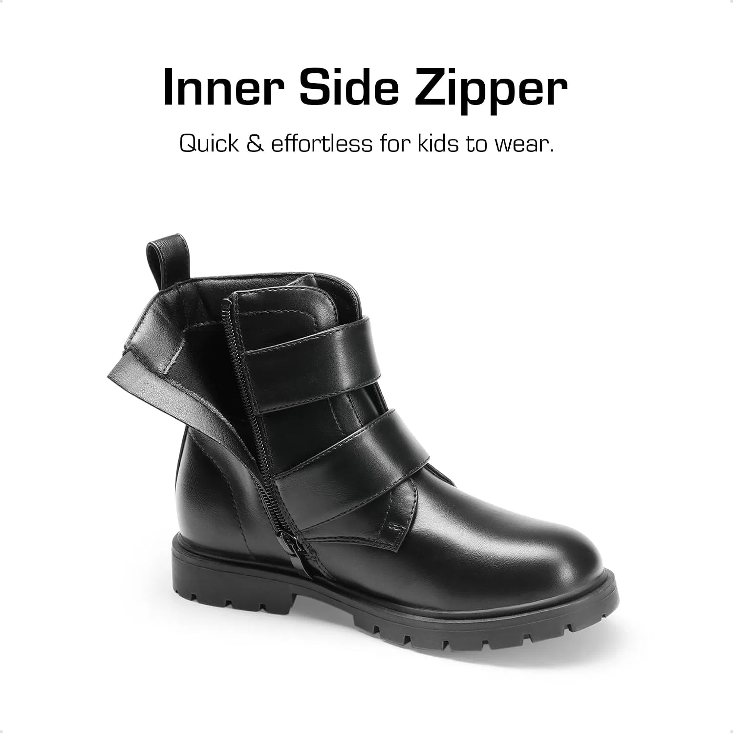 Детские ботинки для девочек с блестящим верхом DREAM PAIRS, Black — фото 3