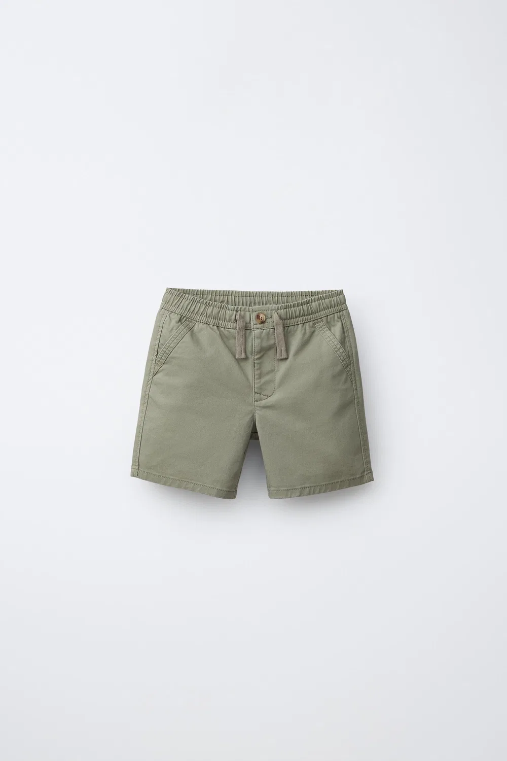 Шорты-бермуды чинос с завязками ZARA, Green