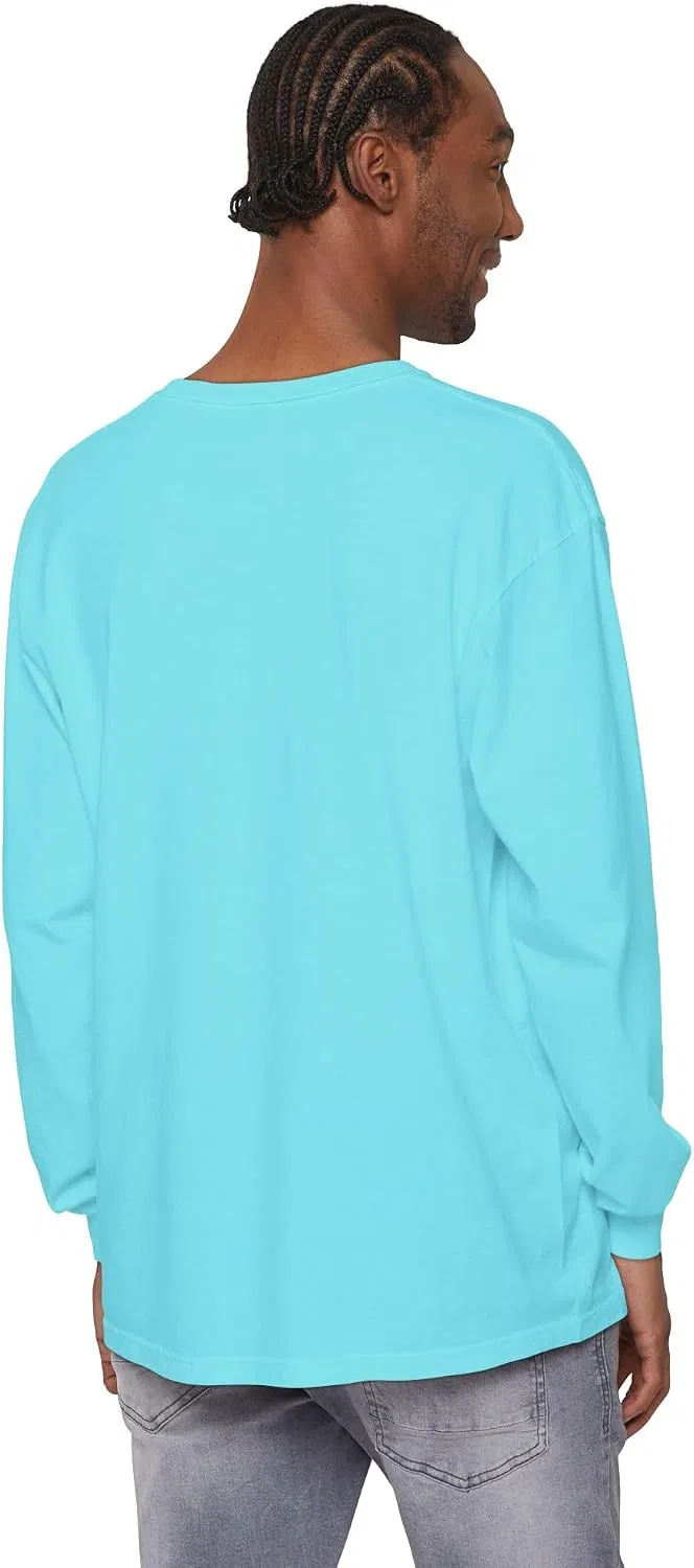 Мужская футболка с длинным рукавом Comfort Colors 6014, Lagoon Blue — фото 4