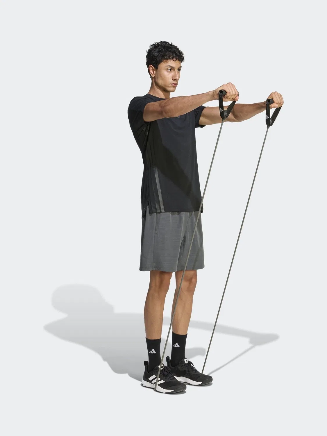 Шорты тренировочные Workout Essentials Base Melange Woven adidas, черный — фото 3