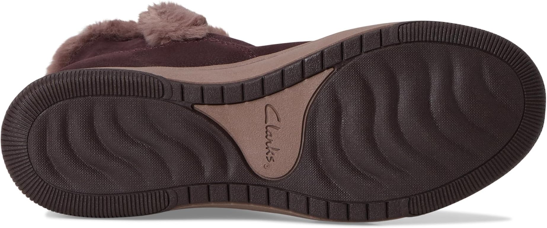 Ботинки женские Clarks Breeze Fur из мягкого текстиля, бордовый — фото 3