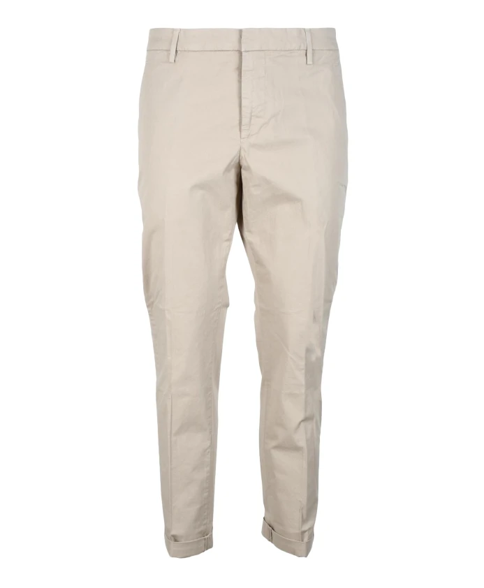 

Брюки Gaubert из смесовой хлопковой ткани с застежкой-молнией Dondup, бежевый