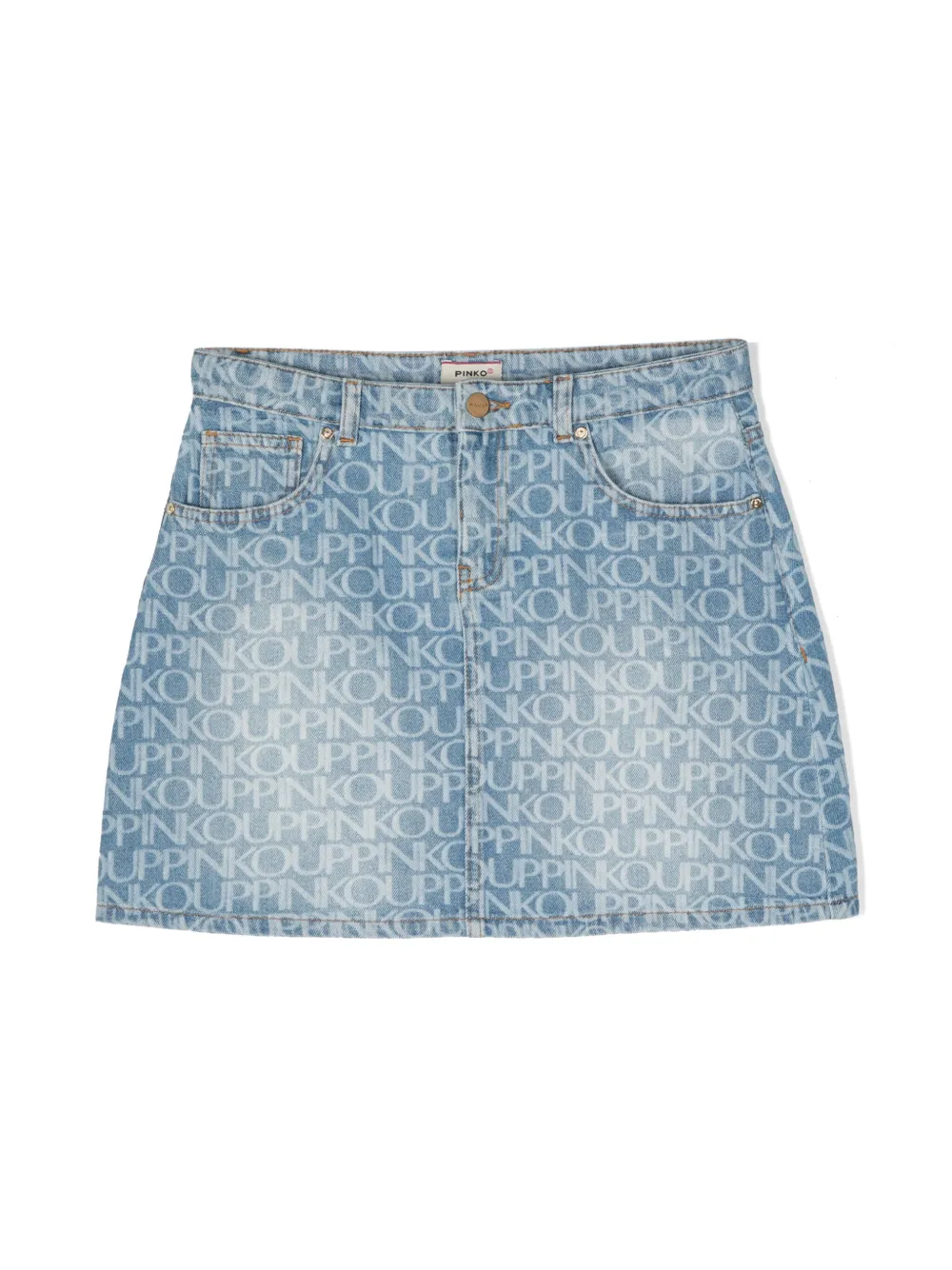 

Джинсовая юбка с логотипом Pinko Kids, синий