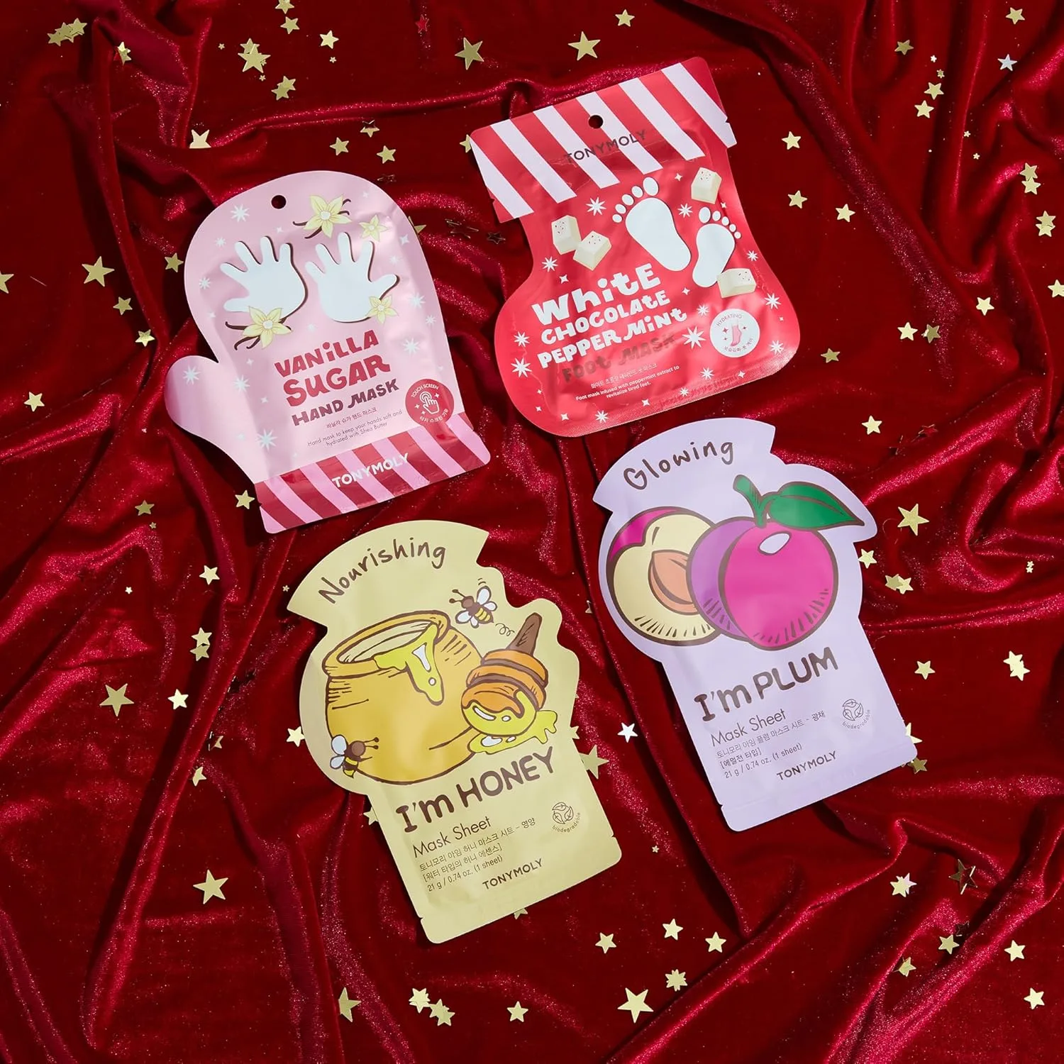 Набор TONYMOLY — Head to Toe Mask Set - набор из 4 масок для лица, рук и ног, увлажняющий, осветляющий и питательный 1 штука (1 шт.), White — фото 3