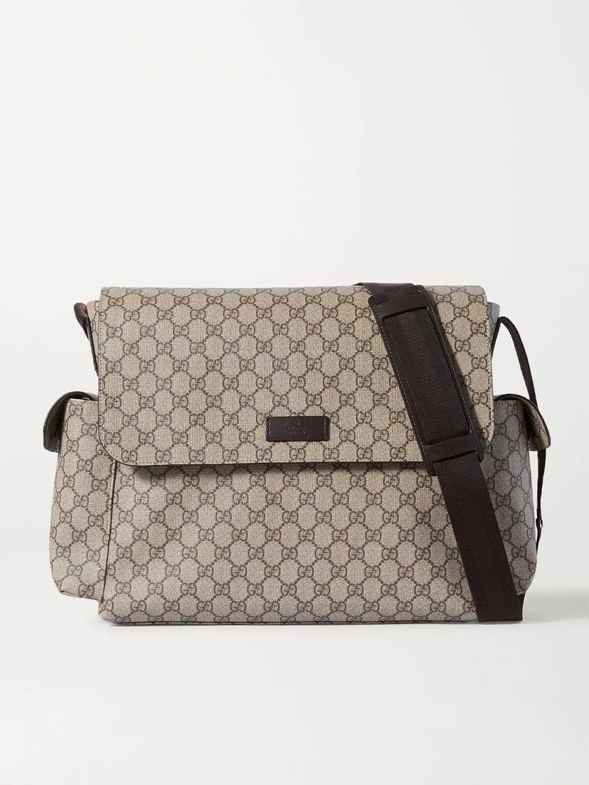 Сумка для пеленок Ophidia из канваса с покрытием и принтом GUCCI, бежевый
