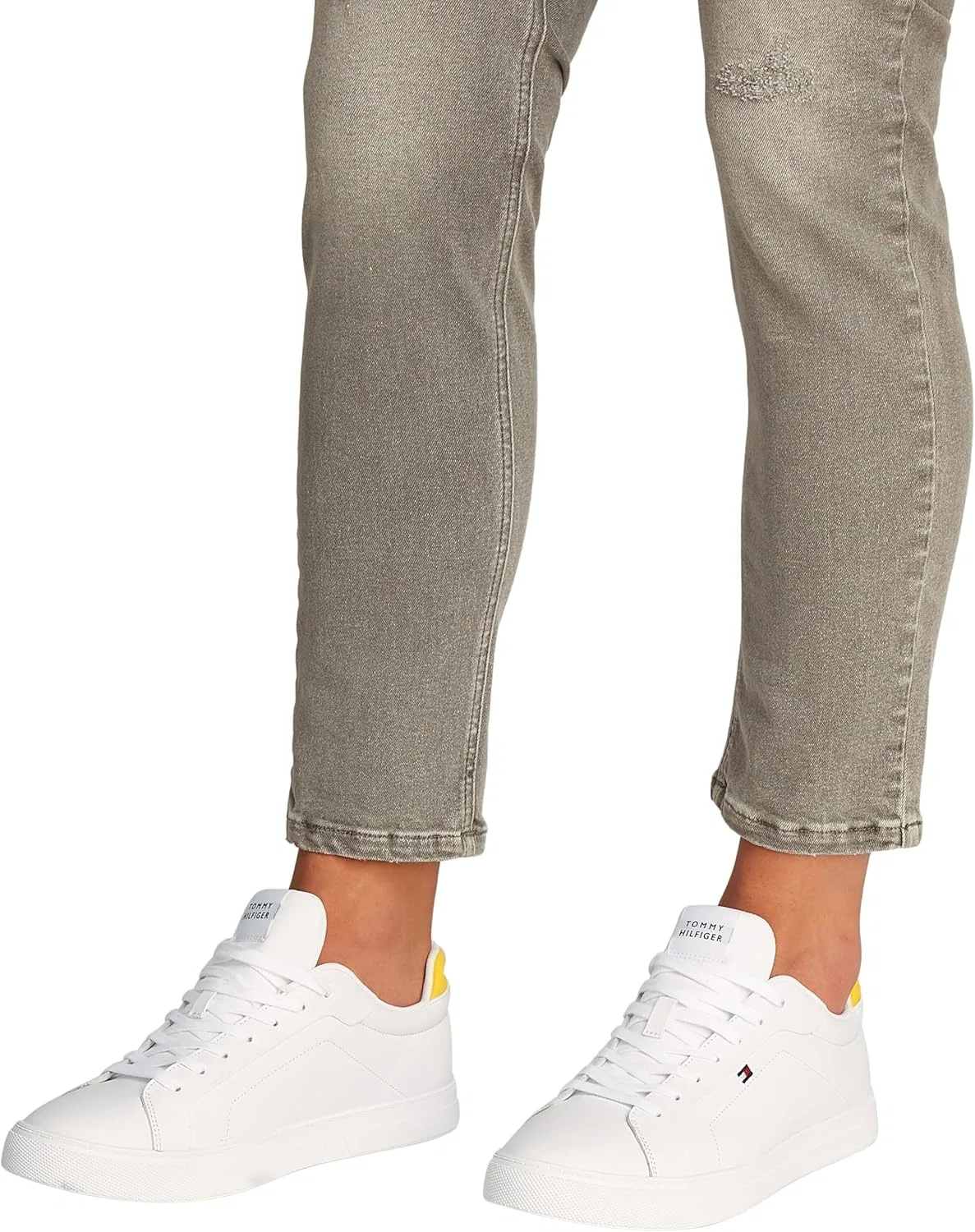 Мужские низкие кроссовки Tommy Hilfiger Icon Court Pinperf из натуральной кожи, White — фото 3