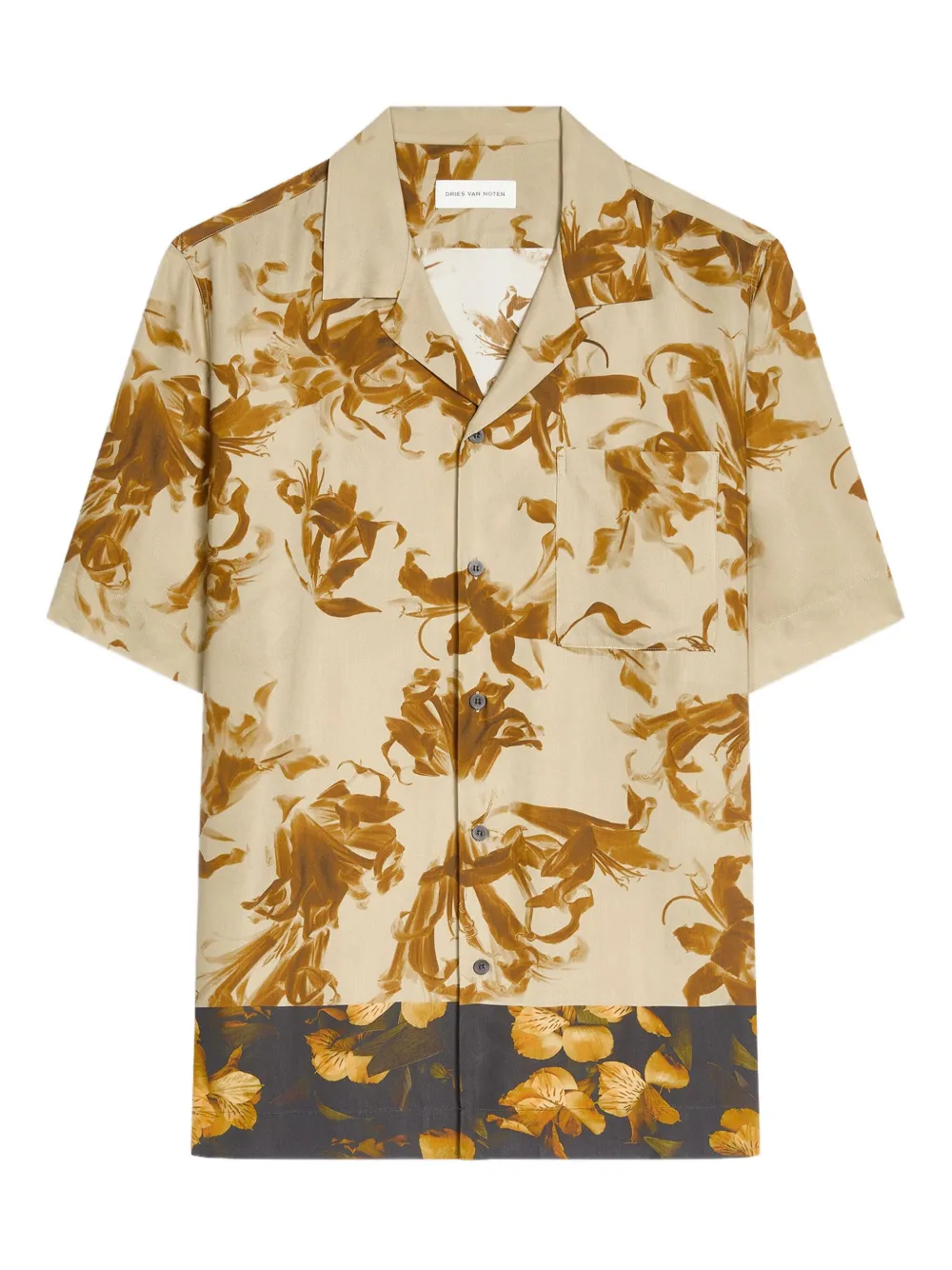 

Рубашка с цветочным принтом DRIES VAN NOTEN, желтый