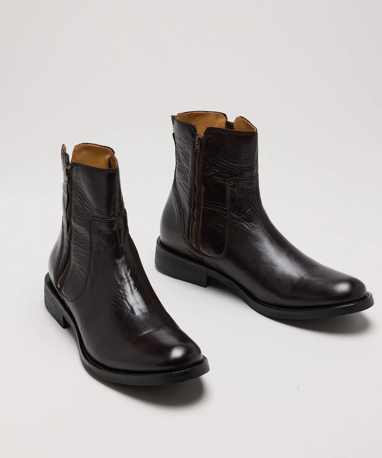 Ботинки кожаные двойная молния Banana Republic коричневые