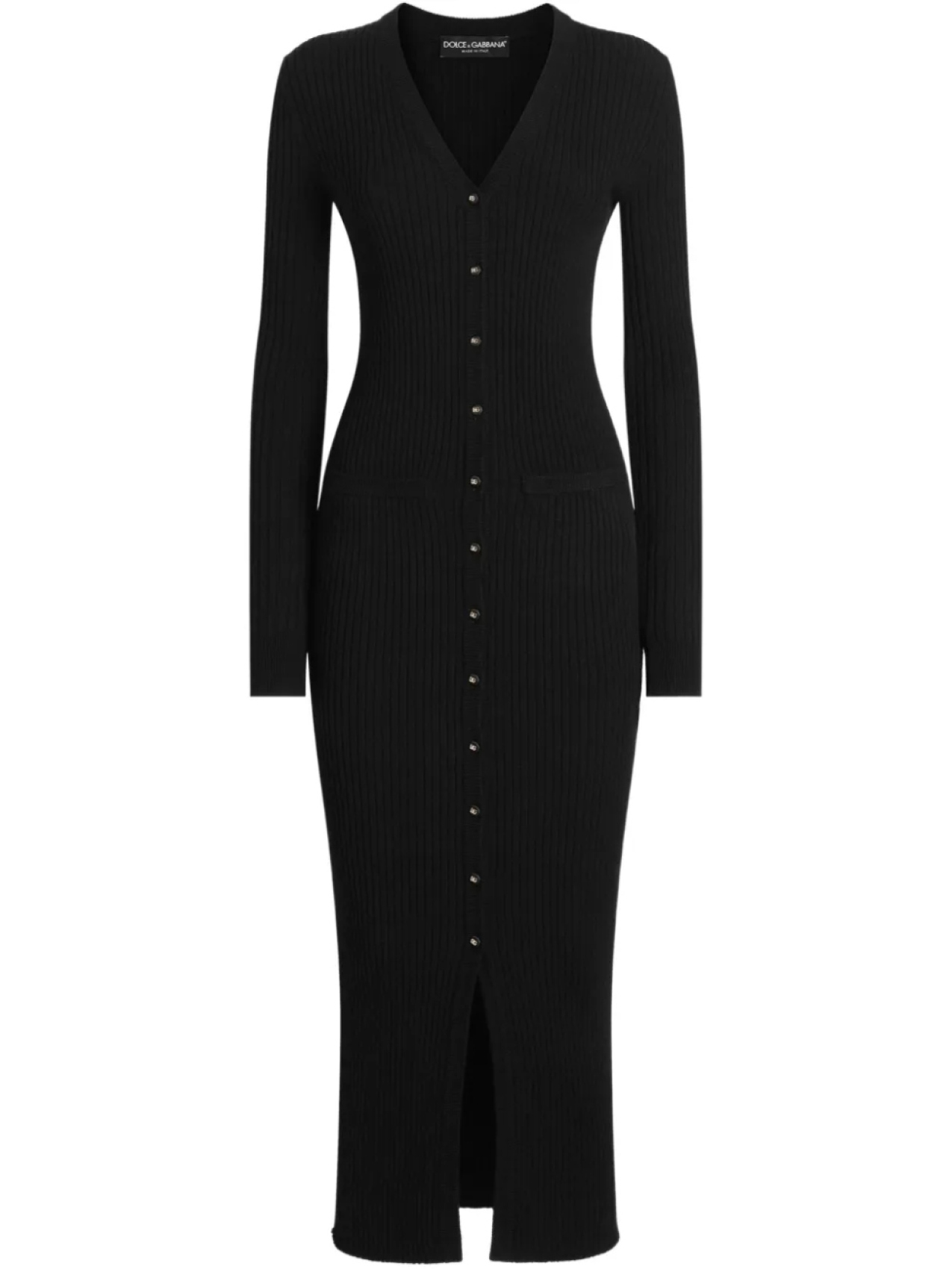 

Платье из шерсти в рубчик Dolce & Gabbana, черный