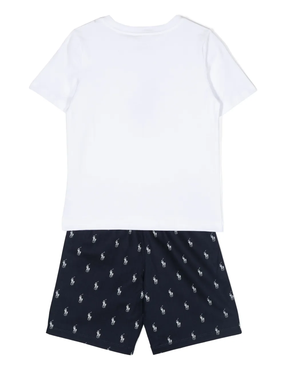 Комплект из футболки и шортов с принтом Polo Pony POLO RALPH LAUREN KIDS, белый — фото 2