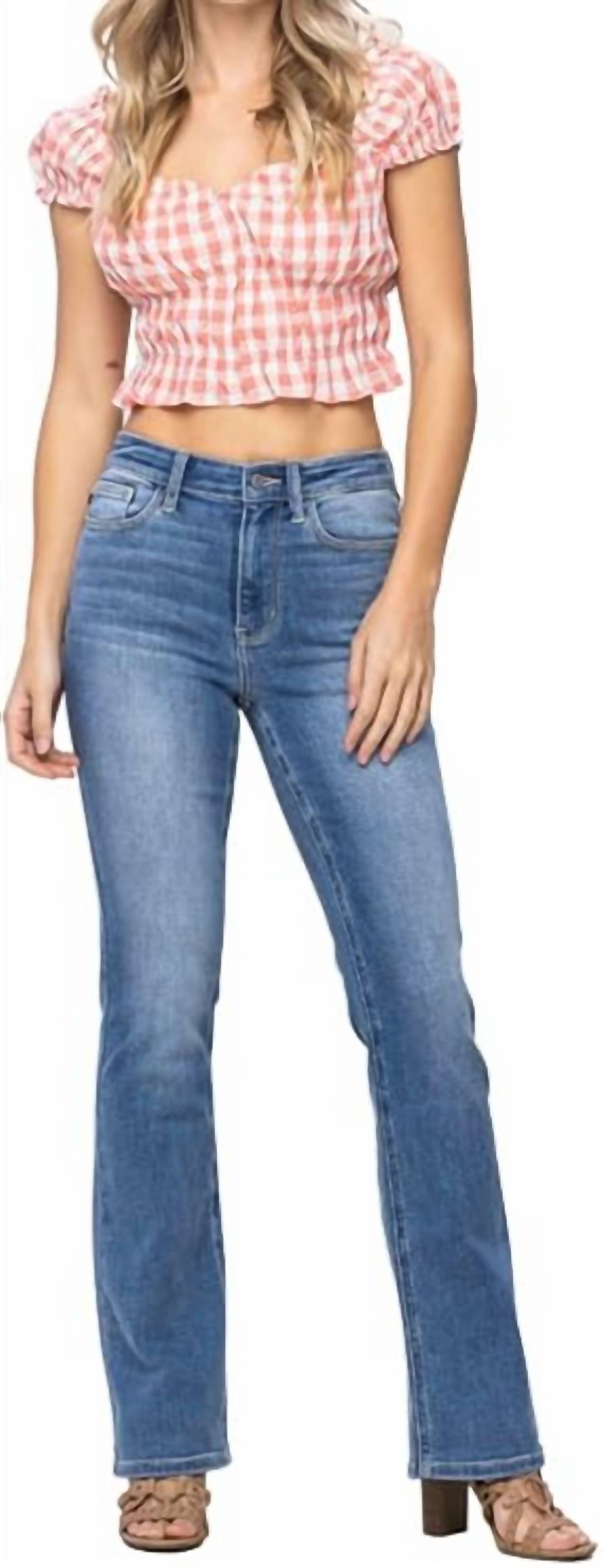 

Джинсы Bootcut Classic с высокой посадкой, средней потертости Judy Blue, цвет medium wash