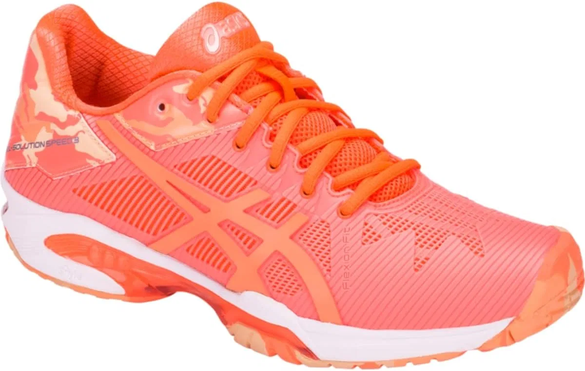 Кроссовки для тенниса ASICS, цвет Flash Coral/Canteloupe/Apricot Ice — фото 2