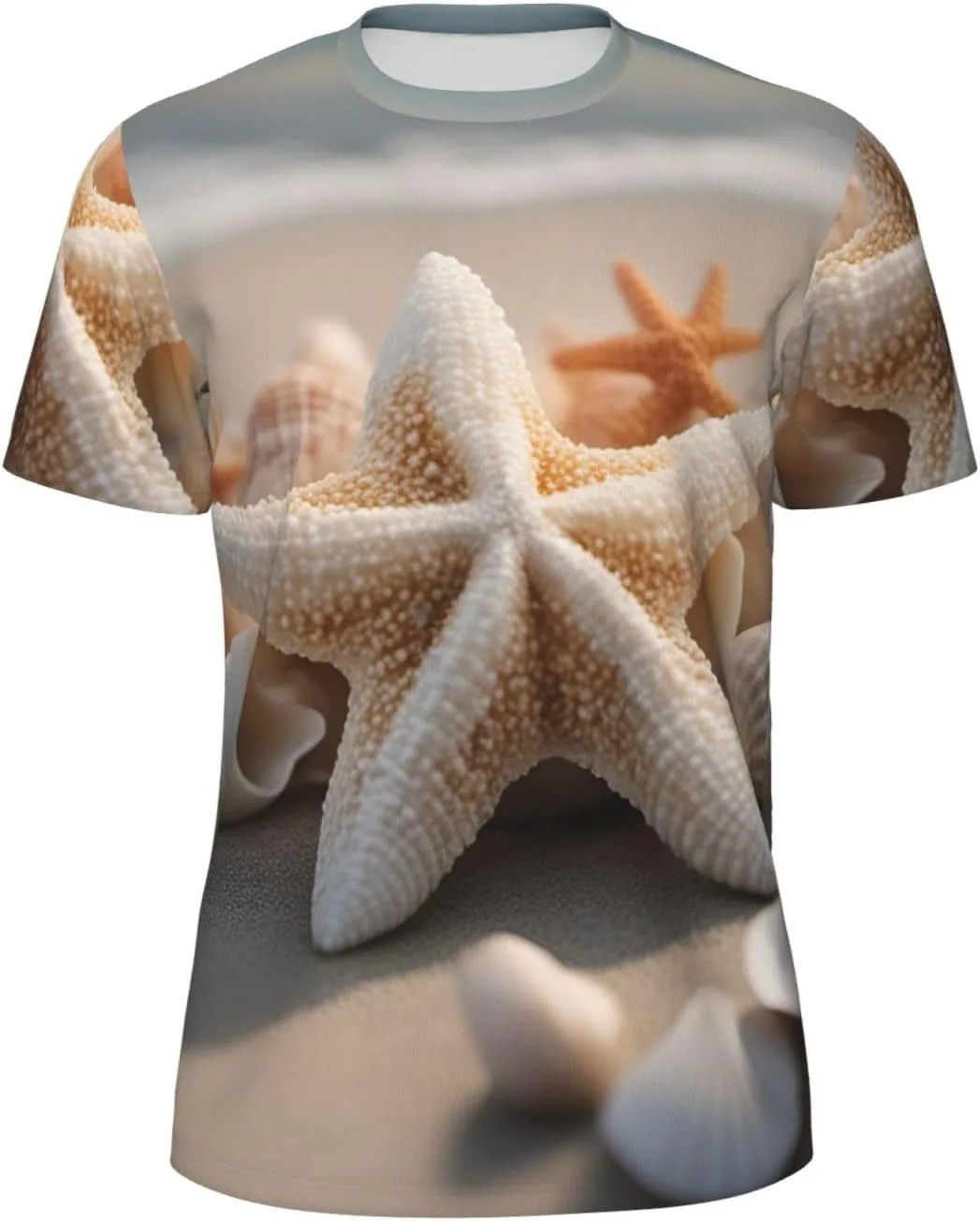 

Футболка мужская летняя с принтом морской звезды, легкая и дышащая SDFHU