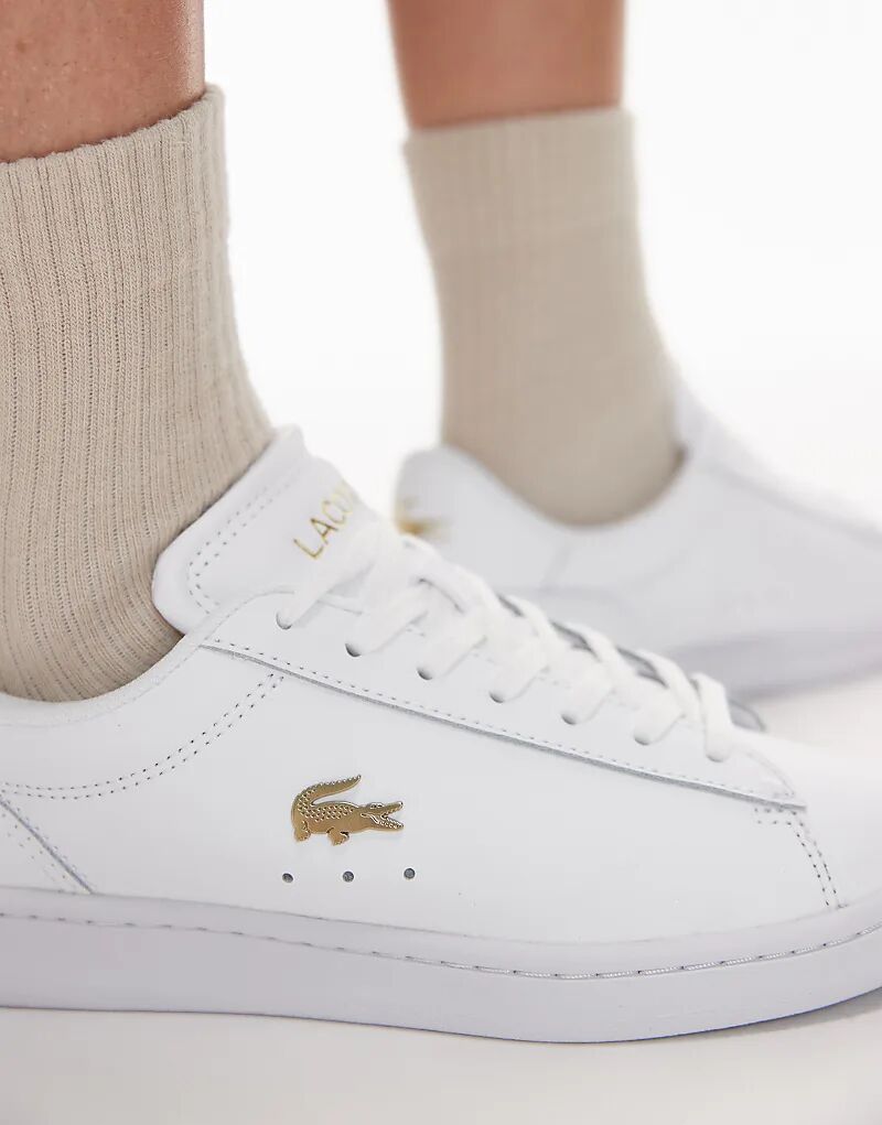 Кроссовки Lacoste Carnaby Set из кожи с логотипом белого цвета — фото 3