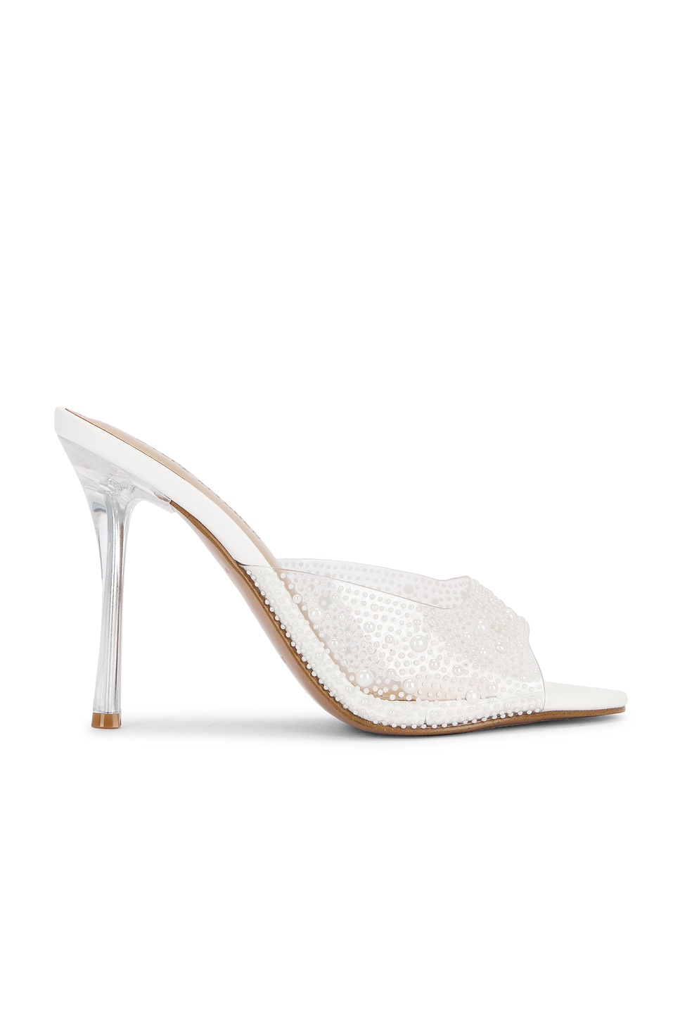 Босоножки на плоской подошве с жемчугом Steve Madden, clear