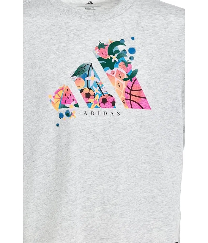 Футболка с принтом Graphic Heather Tee Adidas Kids, Light Grey Heather — фото 3