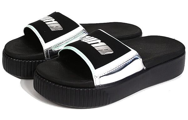 Тапочки platform slide tz metallic wns 'silver' Puma, черный — фото 2