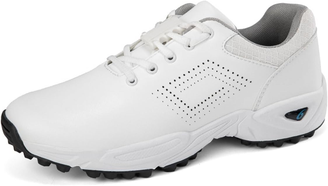 

Мужские гольф-туфли VEACAM на шнуровке, повседневная кожаная обувь для ходьбы, удобная для работы, бизнеса и отдыха, белый