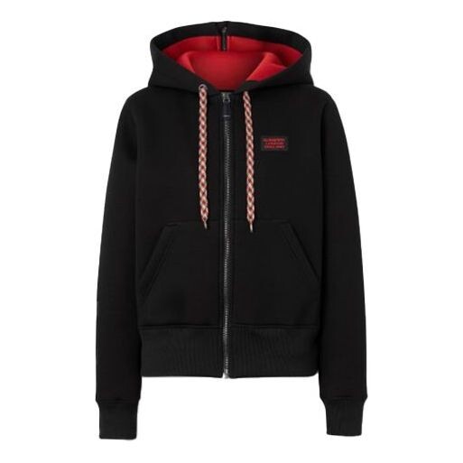 

Свитер minimalistic logo casual hooded zipper hoodie black Burberry, черный