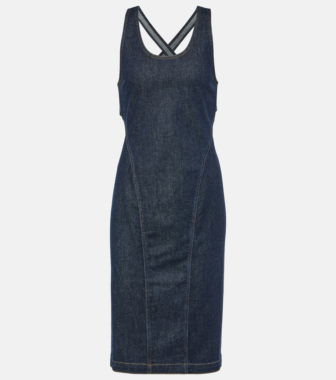 

Джинсовое платье миди Alaïa, Bleu Denim