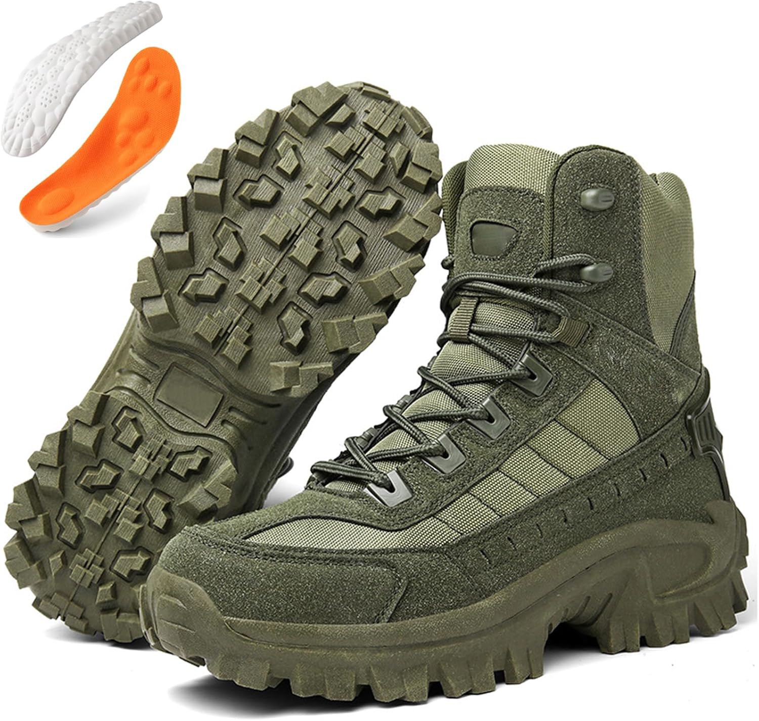 

Мужские водонепроницаемые мотоциклетные ботинки Kangerse с боковой молнией, мужские боевые ботинки, походные ботинки с ортопедической поддержкой, водонепроницаемые ботинки с защитой от проколов, зеленый