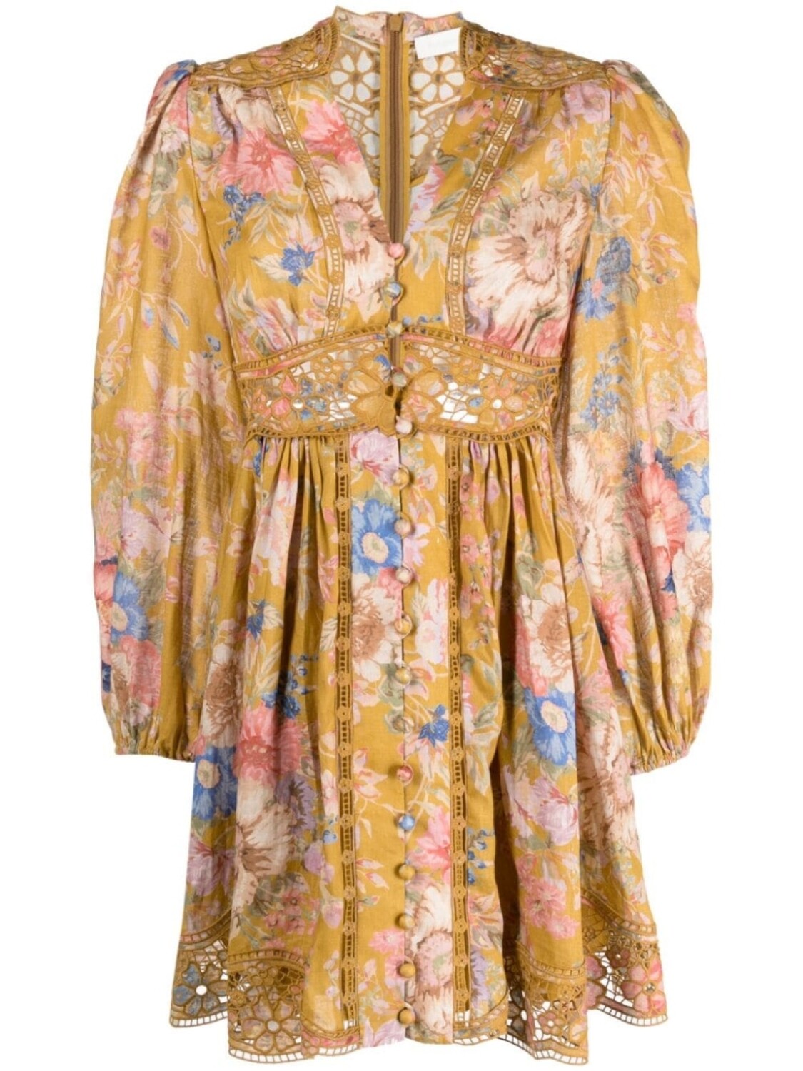 

ZIMMERMANN платье мини August Plunge, желтый